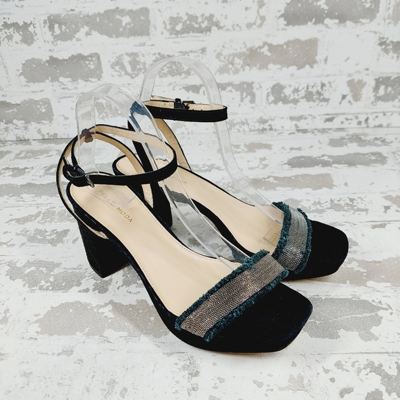 New PELLE MODA Ames Black Leather Ankle Strap Platform Sandal V804 - Picture 4 of 14